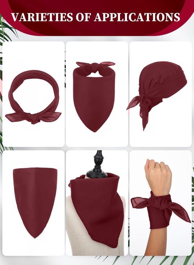 Yearntown Halloween Pirate Bandanas 21 Inch Large Solid Bandanas for Men Women Headband Scarf Halloween Party Costume(30 Pack,Maroon) - Image 3